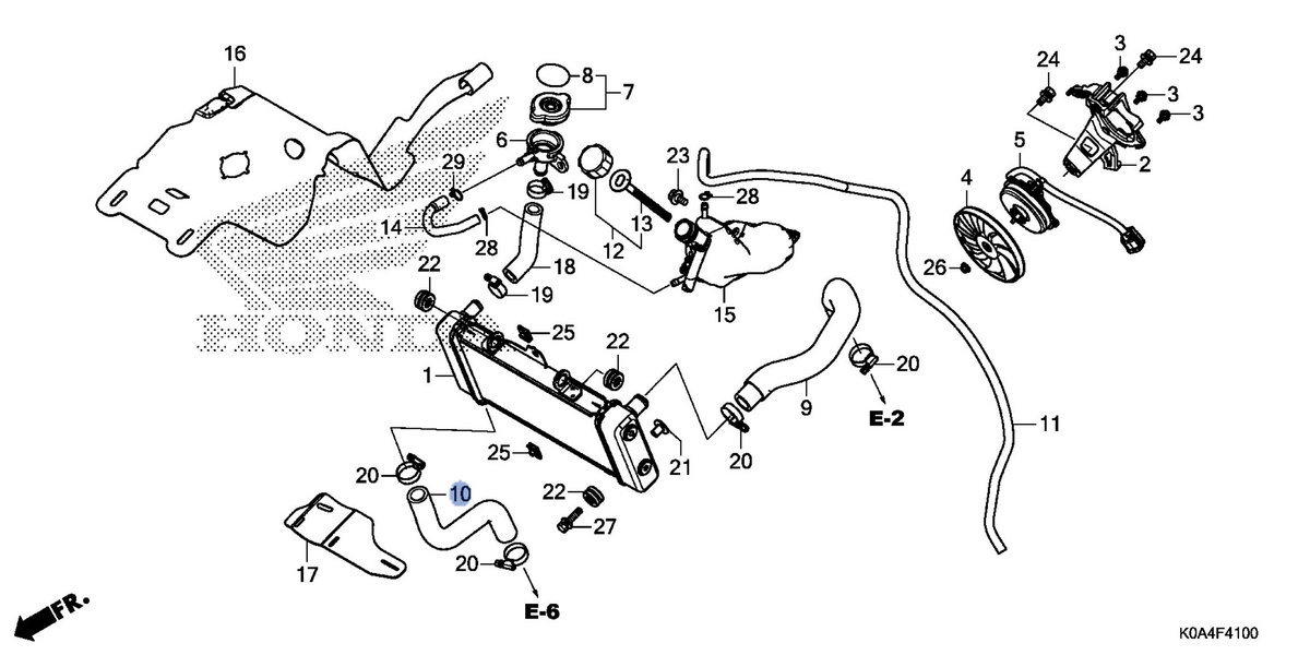 Honda OEM part 19067-K0A-E10