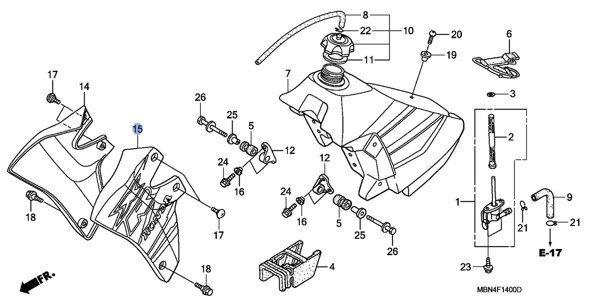 Honda OEM part 19072-MBN-A30ZA