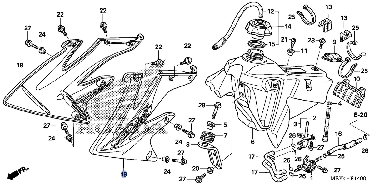 Honda OEM part 19072-MEY-A00ZA