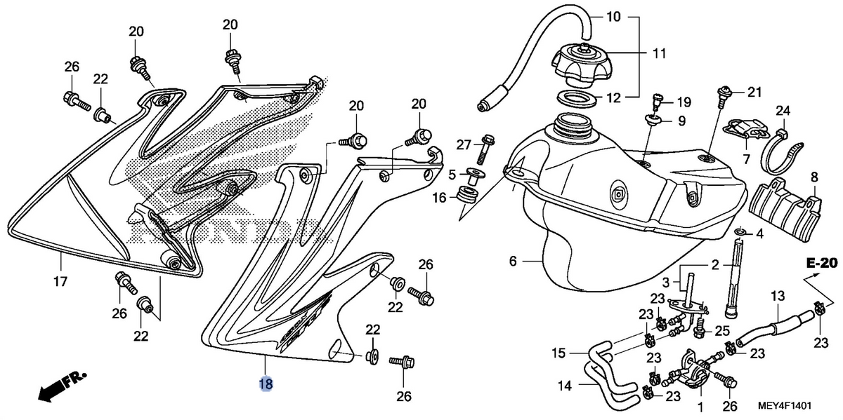 Honda OEM part 19072-MEY-A20ZA