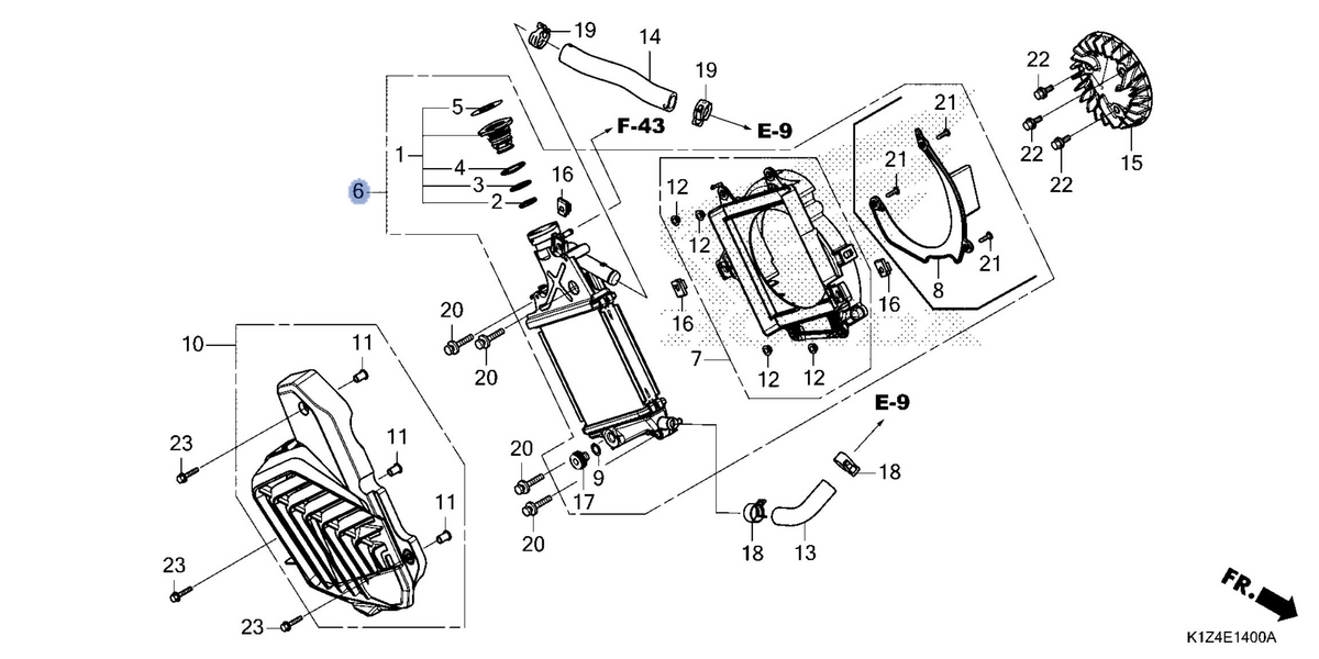 Honda OEM part 19100-K1Z-J10