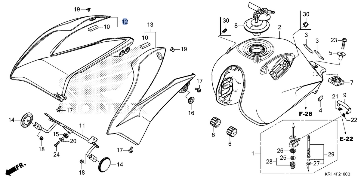 Honda OEM part 19100-KRH-KH0ZC
