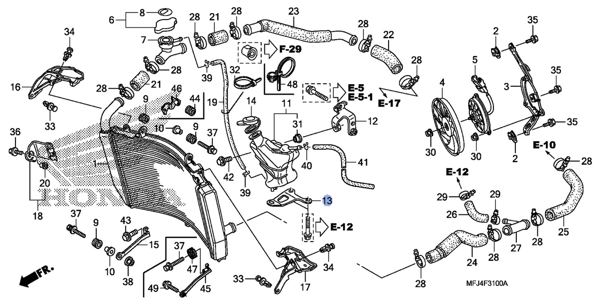 Honda OEM part 19103-MFJ-A40