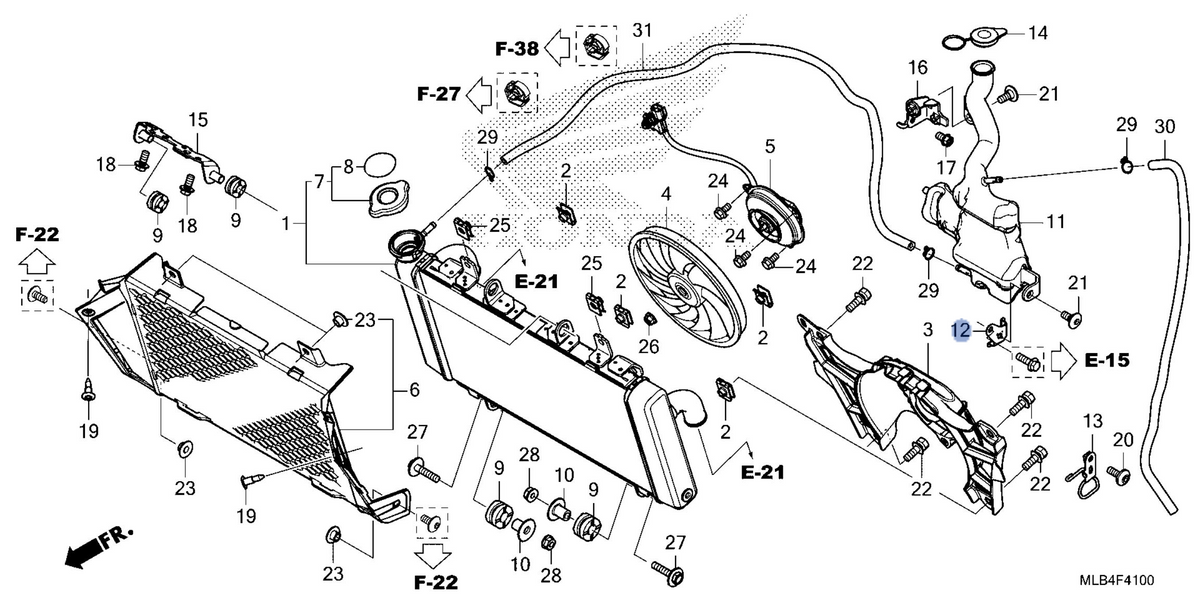 Honda OEM part 19103-MLB-D00