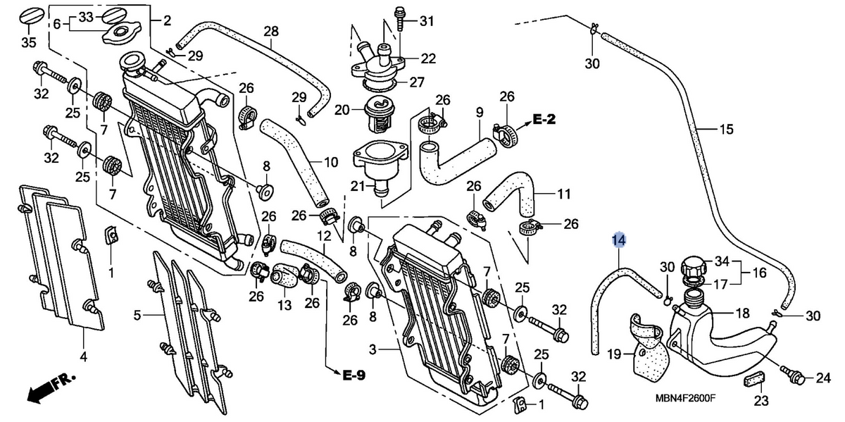 Honda OEM part 19104-MBN-670