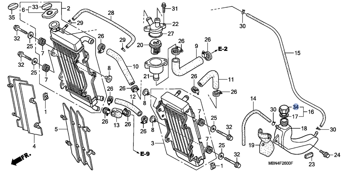 Honda OEM part 19104-ME9-000