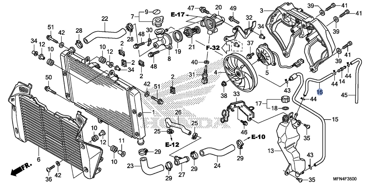 Honda OEM part 19104-MFN-D00