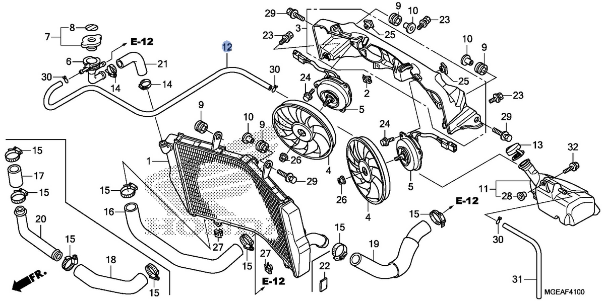 Honda OEM part 19104-MGE-000