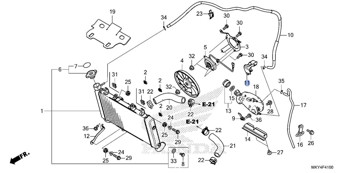 Honda OEM part 19104-MJE-D00