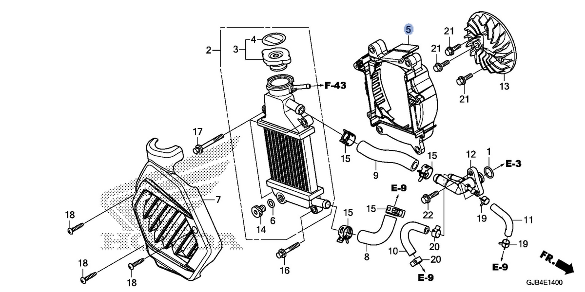 Honda OEM part 19105-GGZ-J00