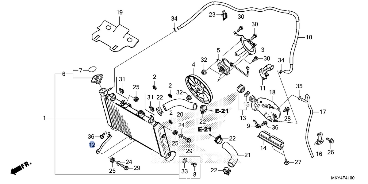 Honda OEM part 19105-MJE-D00