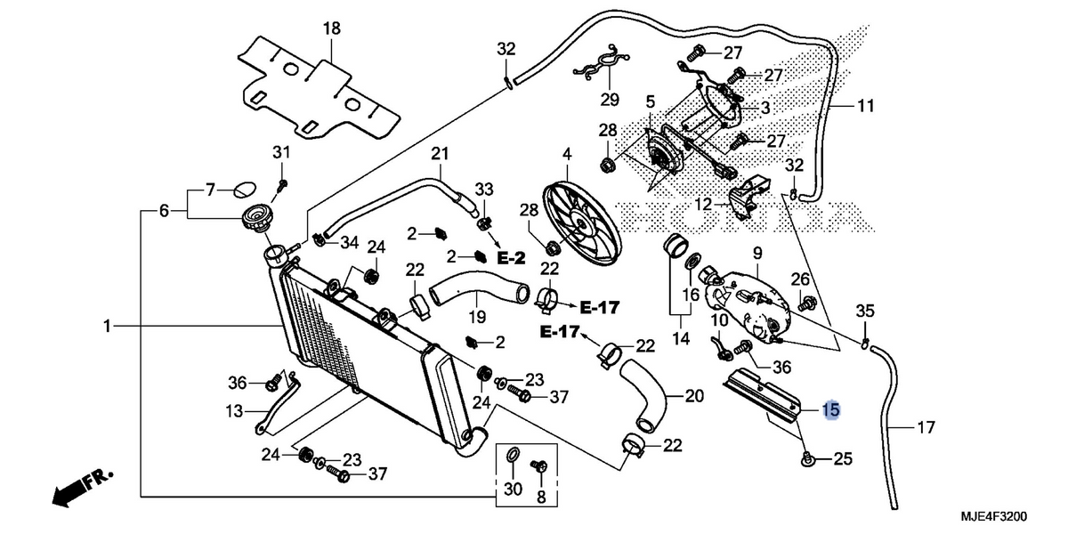 Honda OEM part 19106-MJE-D00