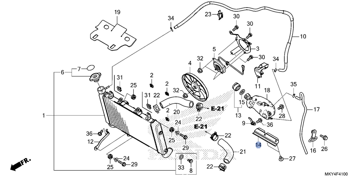 Honda OEM part 19106-MJE-DB0