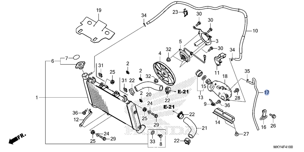 Honda OEM part 19108-MJE-D00