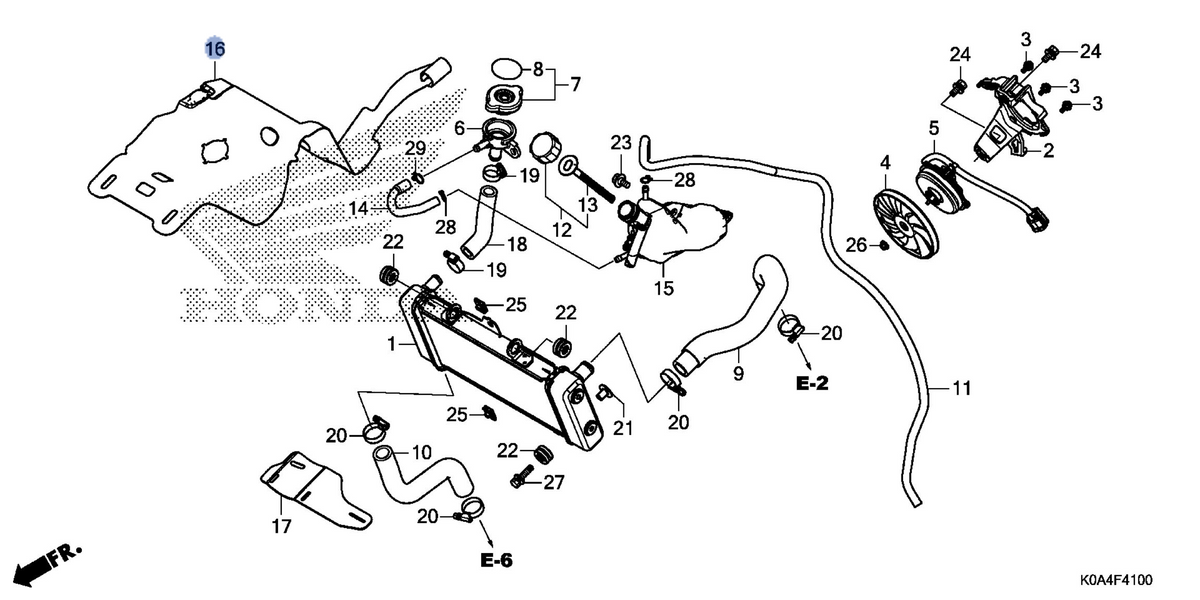 Honda OEM part 19125-K0A-E10