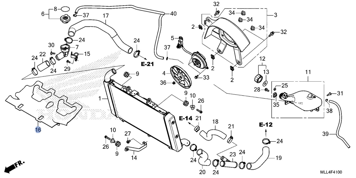 Honda OEM part 19125-MLL-D00