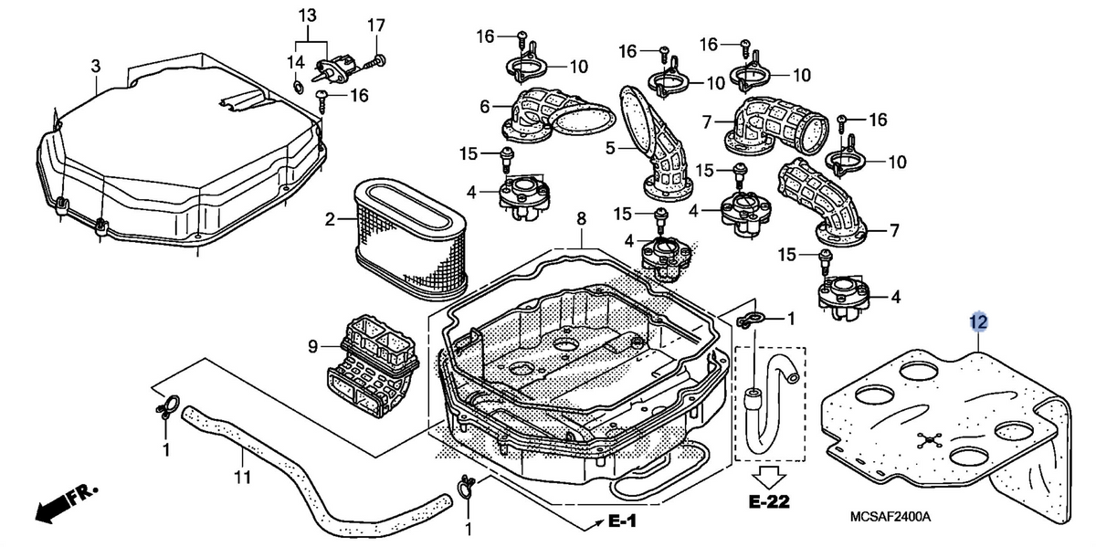 Honda OEM part 19126-MCS-G00