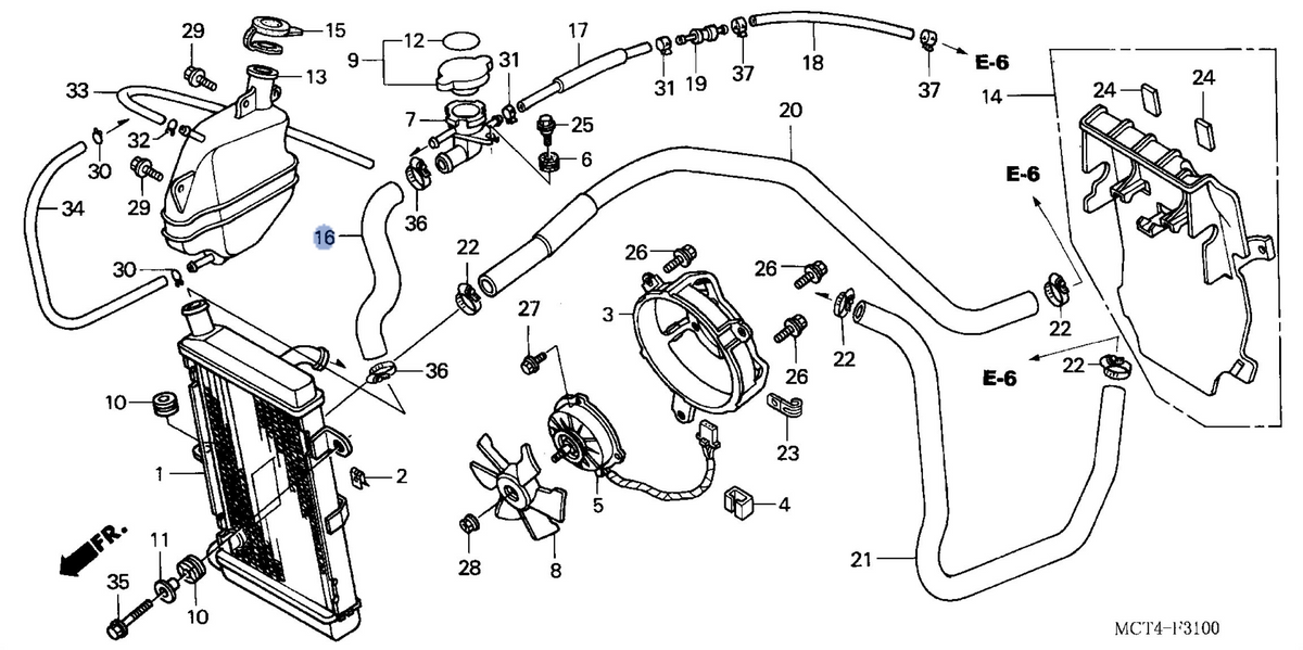 Honda OEM part 19126-MCT-000