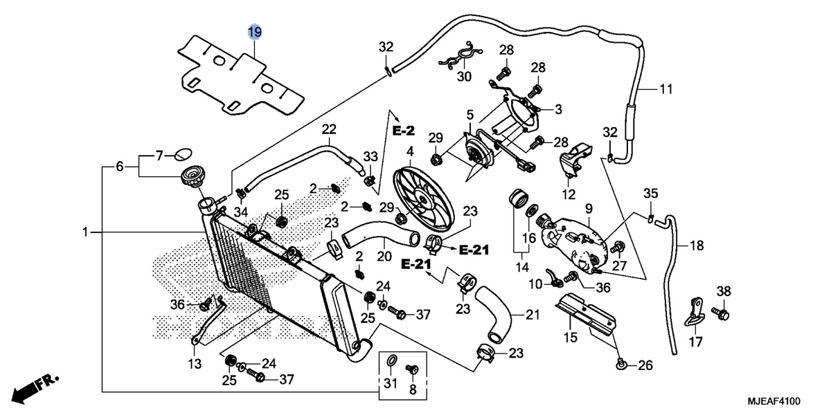Honda OEM part 19126-MJE-D00