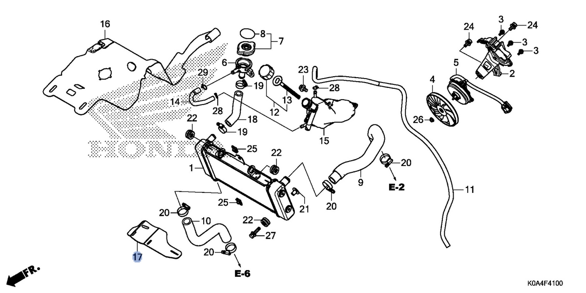 Honda OEM part 19127-K0A-E10