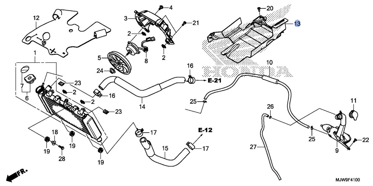 Honda OEM part 19127-MJW-J00