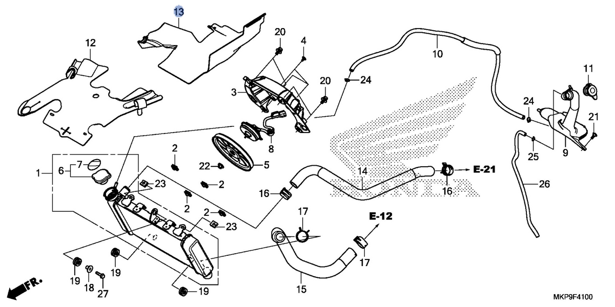 Honda OEM part 19127-MKP-J00
