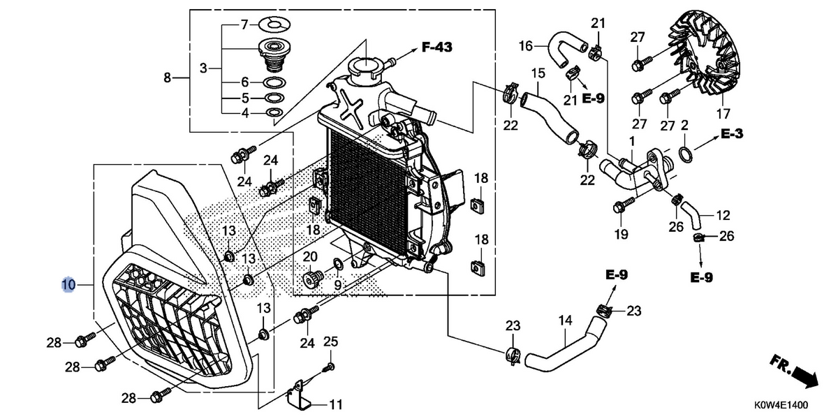 Honda OEM part 19150-K0W-N00