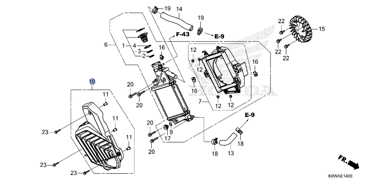 Honda OEM part 19150-K1N-V00