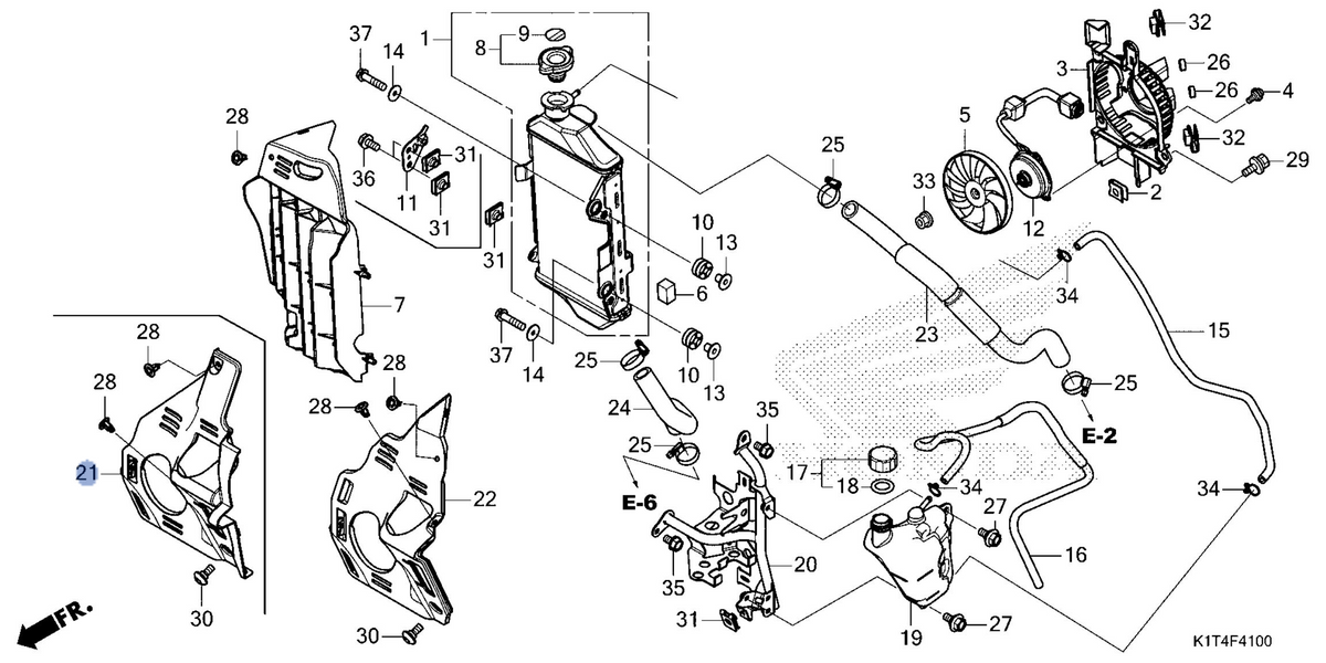 Honda OEM part 19160-K1T-E10