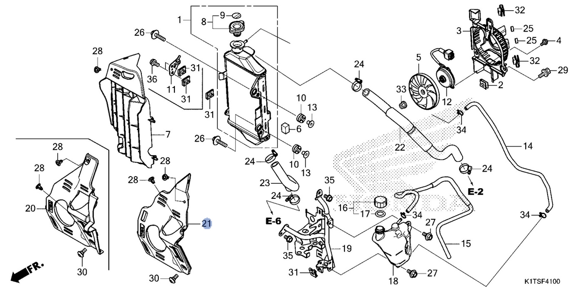 Honda OEM part 19160-K1T-E50