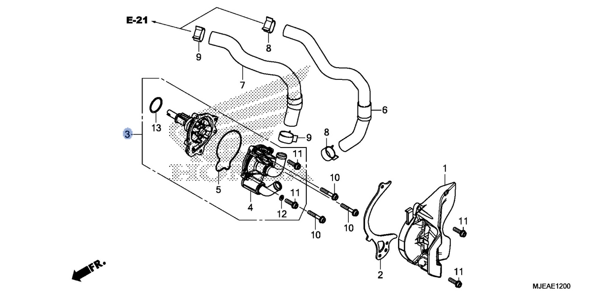 Honda OEM part 19200-MJE-306