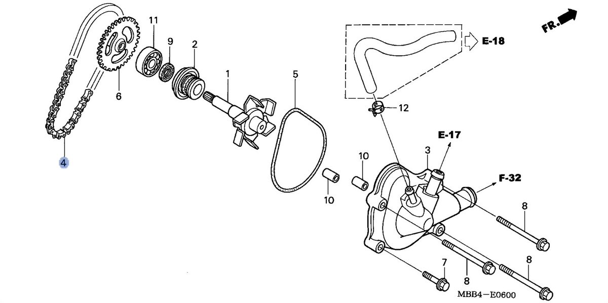 Honda OEM part 19225-MBB-003
