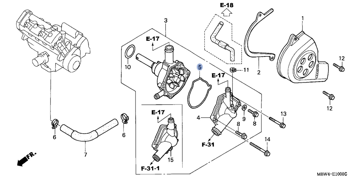 Honda OEM part 19226-MBW-000
