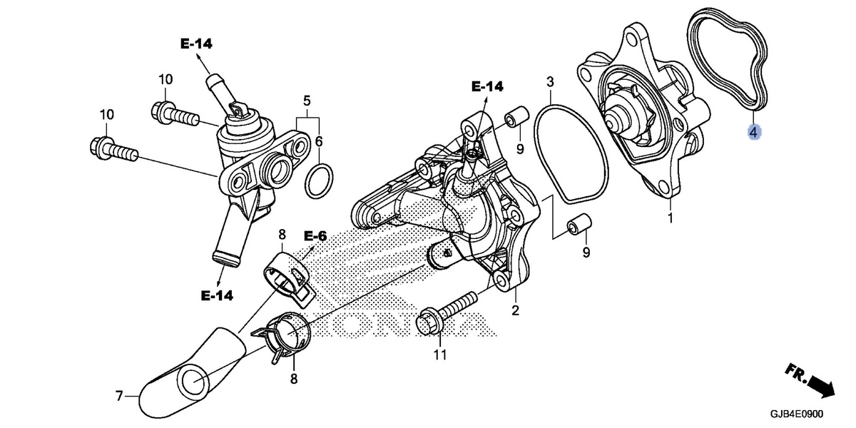 Honda OEM part 19227-GGZ-J00