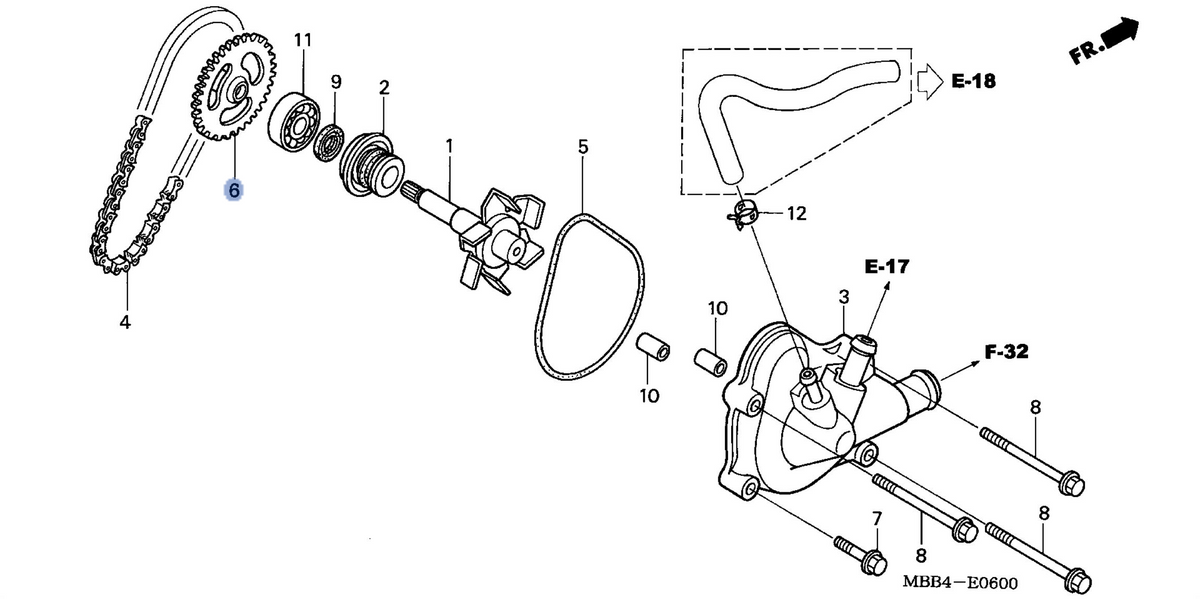 Honda OEM part 19230-MBB-000