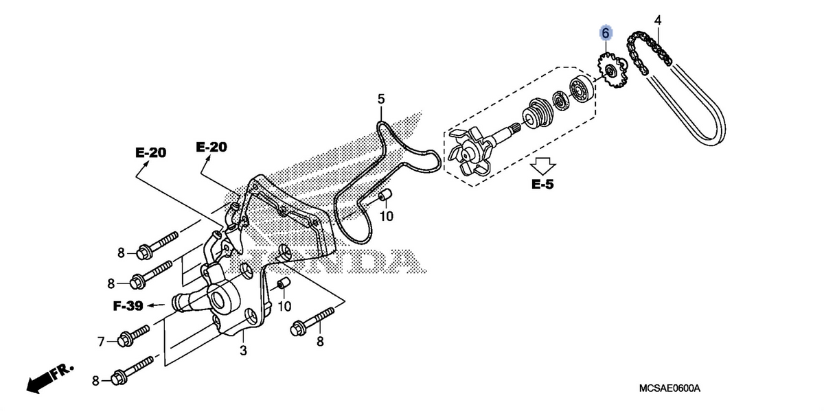 Honda OEM part 19240-MCS-000
