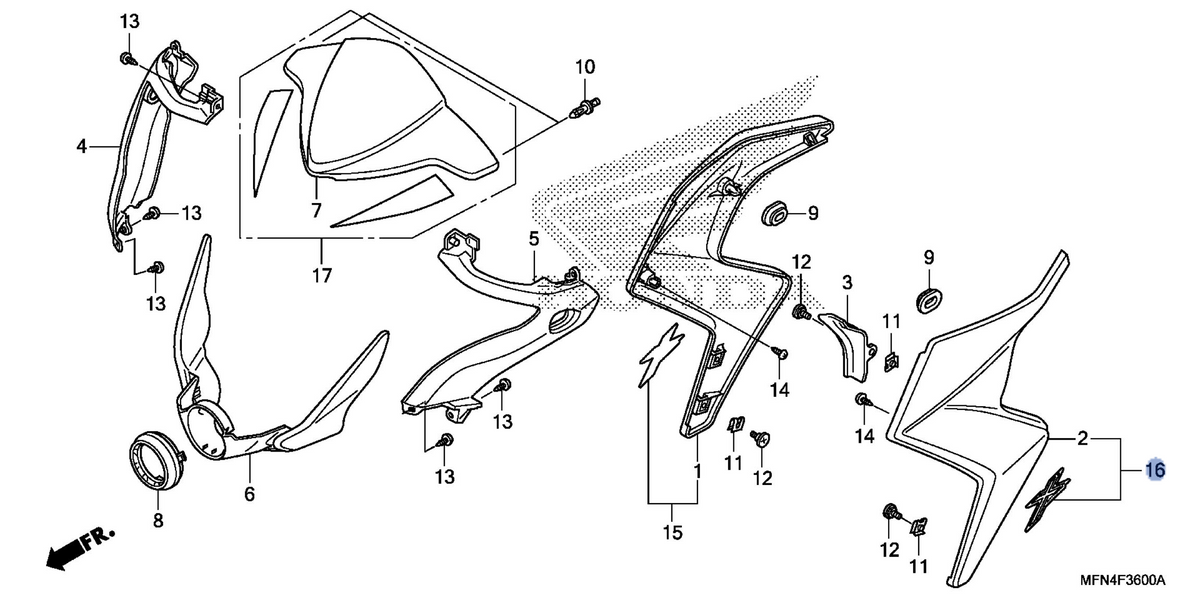 Honda OEM part 19250-MFN-L40ZB