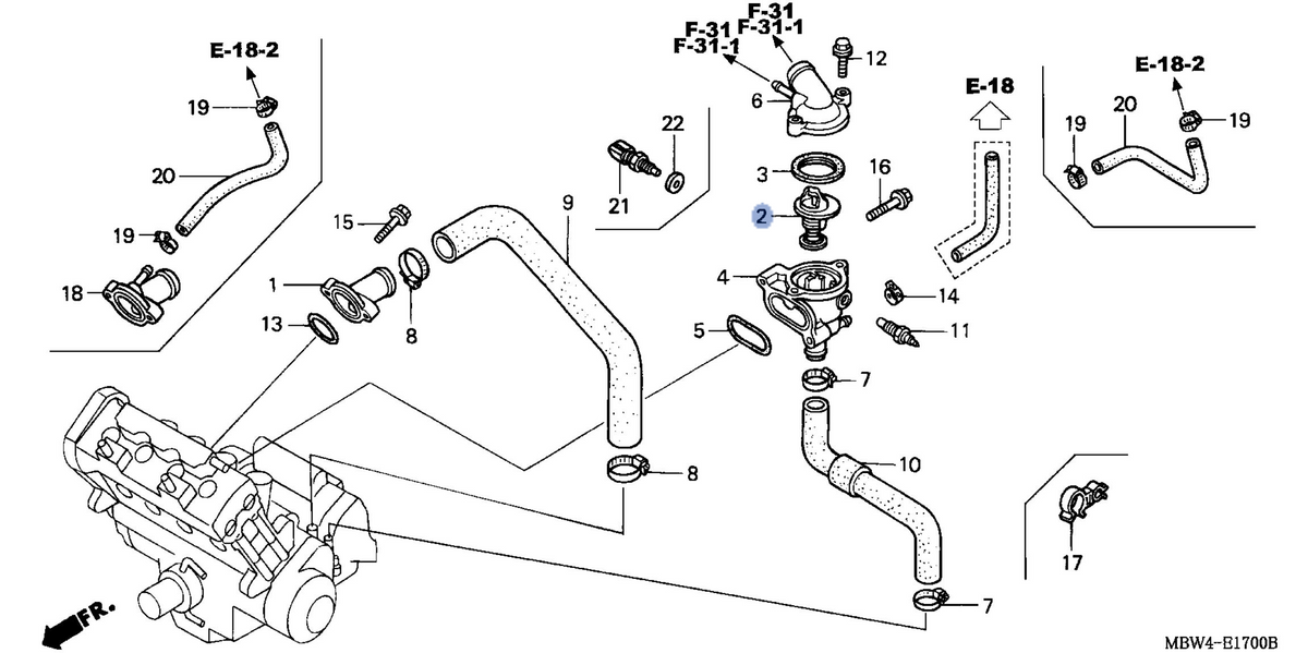 Honda OEM part 19300-MBW-003