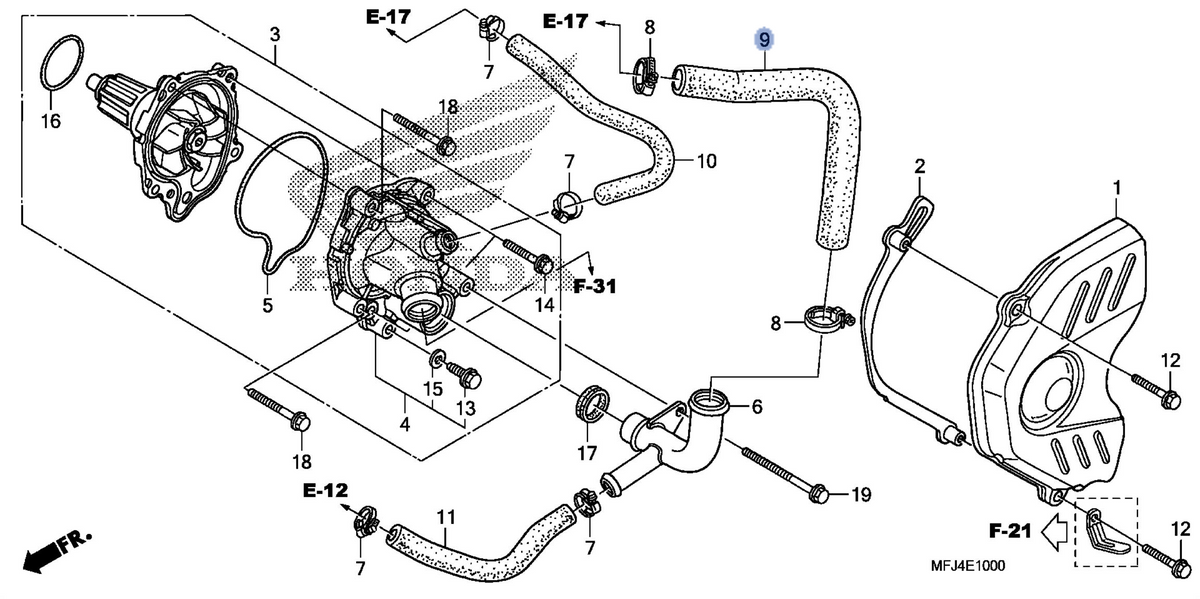 Honda OEM part 19525-MFJ-D00