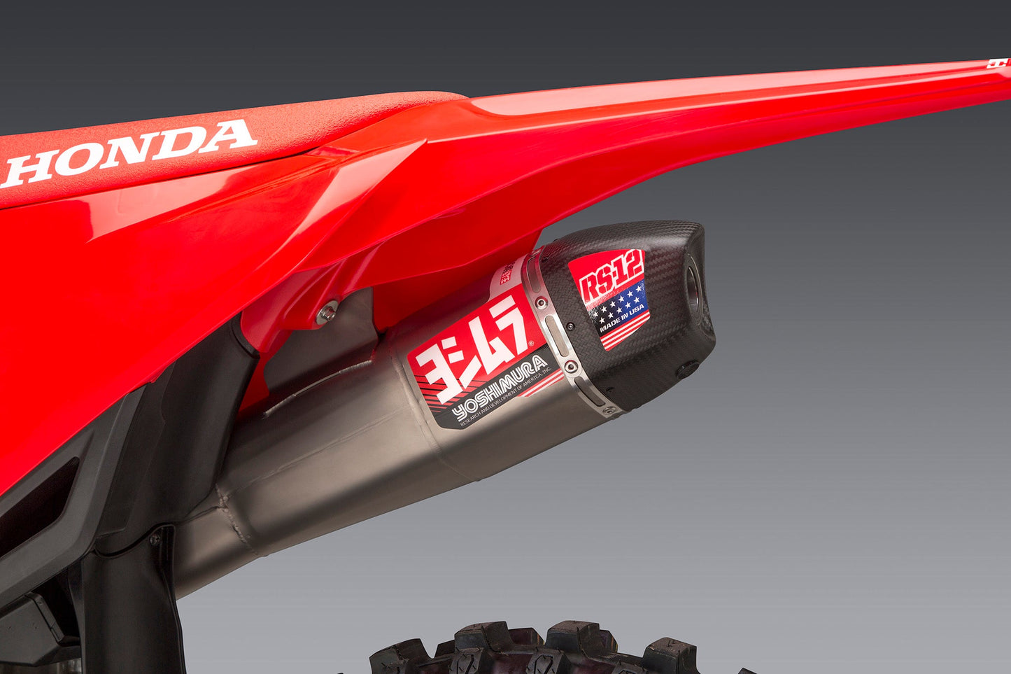 CRF450R/RX 2021-2024 / CRF450R-S 2023-2024 RS12 Stainless Slip-On Exhaust, w/ Stainless Muffler - 225852S320