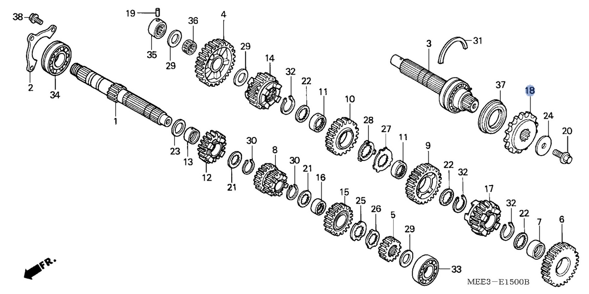 Honda OEM part 23801-MEE-D00
