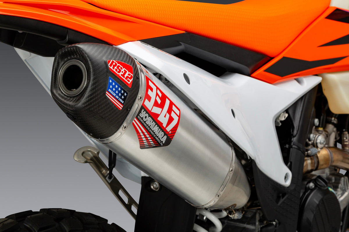 KTM 500EXC-F/350EXC-F 24-26 RS-12 Stainless Slip-On Exhaust, w/ Aluminum Muffler - 265022S320