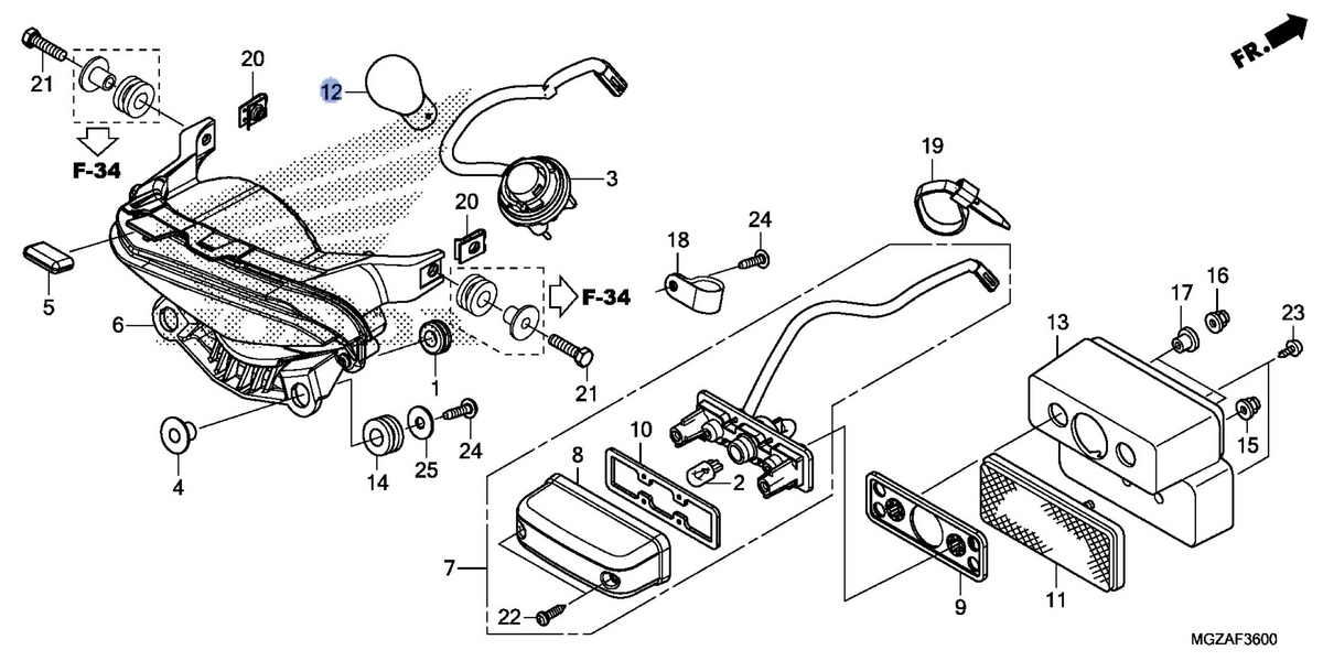 Honda OEM part 34906-KSS-C01
