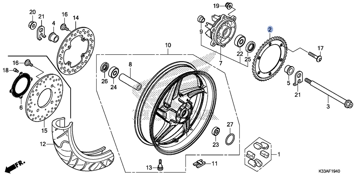 Honda OEM part 41201-K33-D00