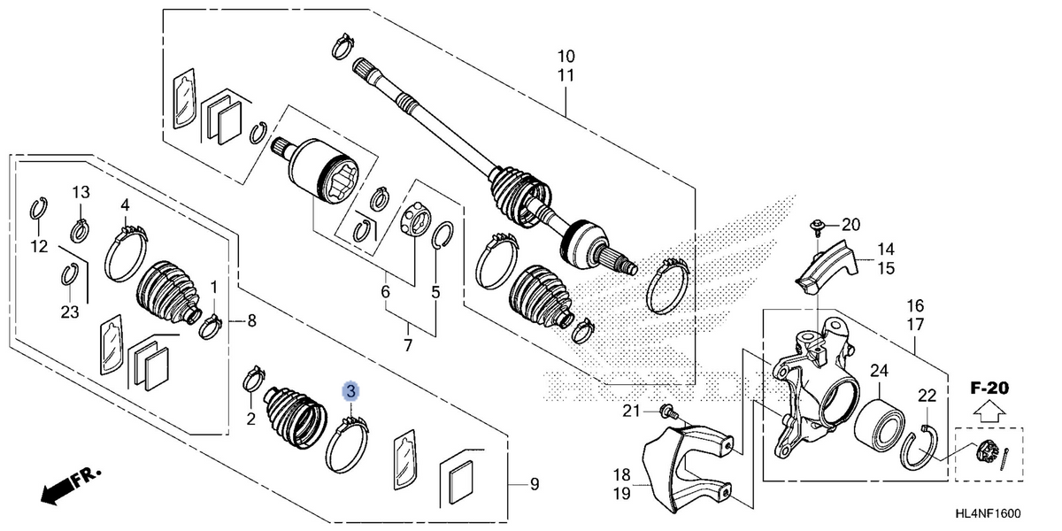 Honda OEM part 42216-HL4-F41