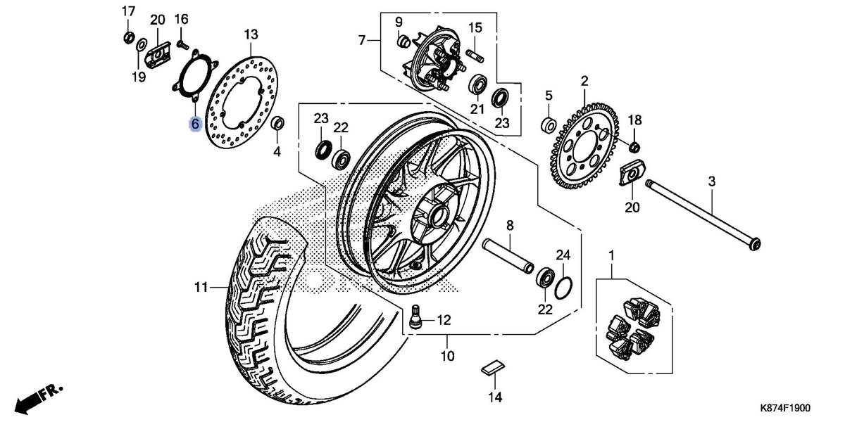 Honda OEM part 42515-K87-L50