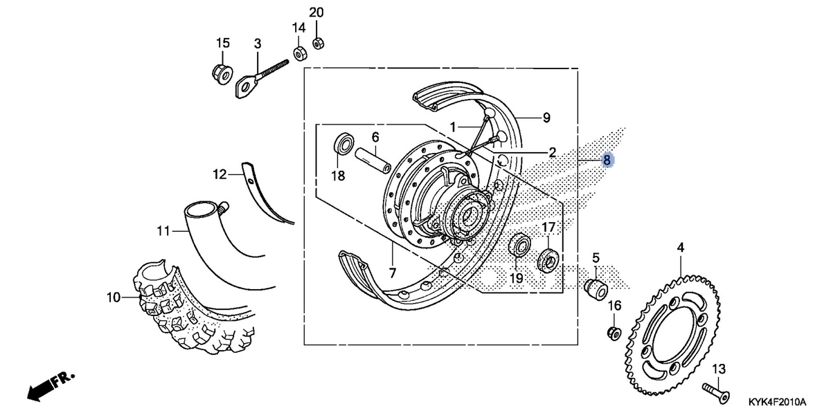 Honda OEM part 42650-KYK-305