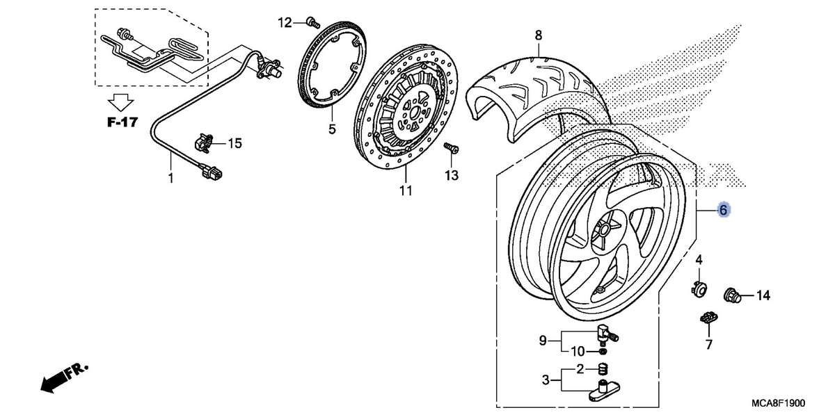 Honda OEM part 42650-MCA-305
