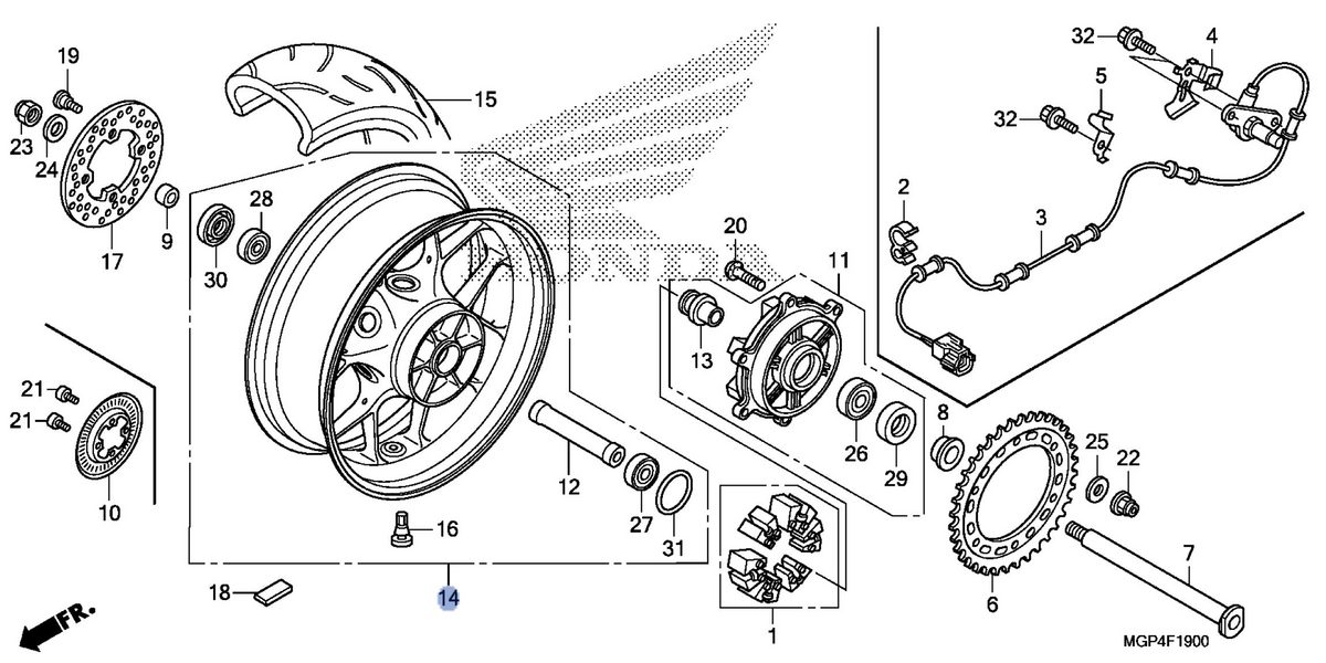 Honda OEM part 42650-MGP-305ZA