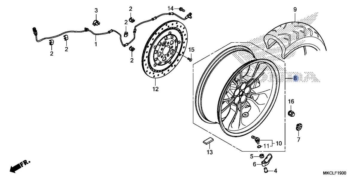 Honda OEM part 42650-MKC-A10